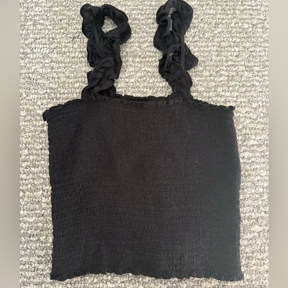 Aerie Black Smocked Camisole